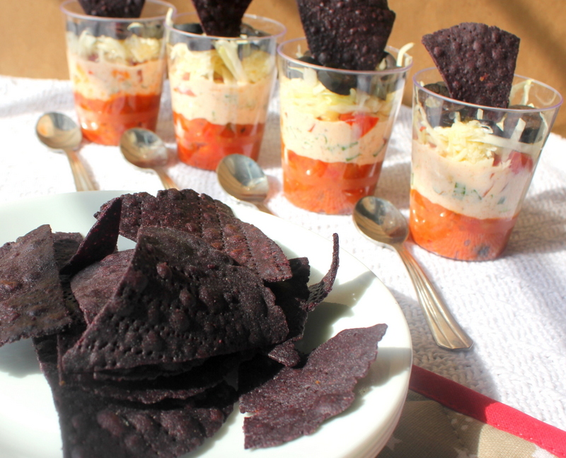 7 Layer Dip with Blue Corn Chips... Celebrating Participation