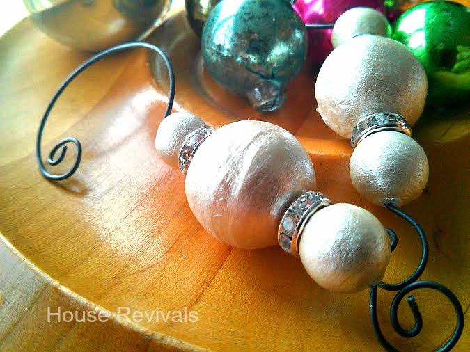 I had a broken vintage necklace, with spun cotton faux pearls