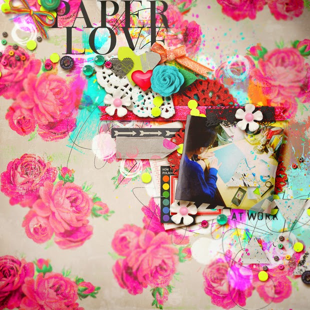 Paper Love // Scrapbook Layout // 12x12 // Try and Stop Me by Jenn Barrette + Micheline Martin