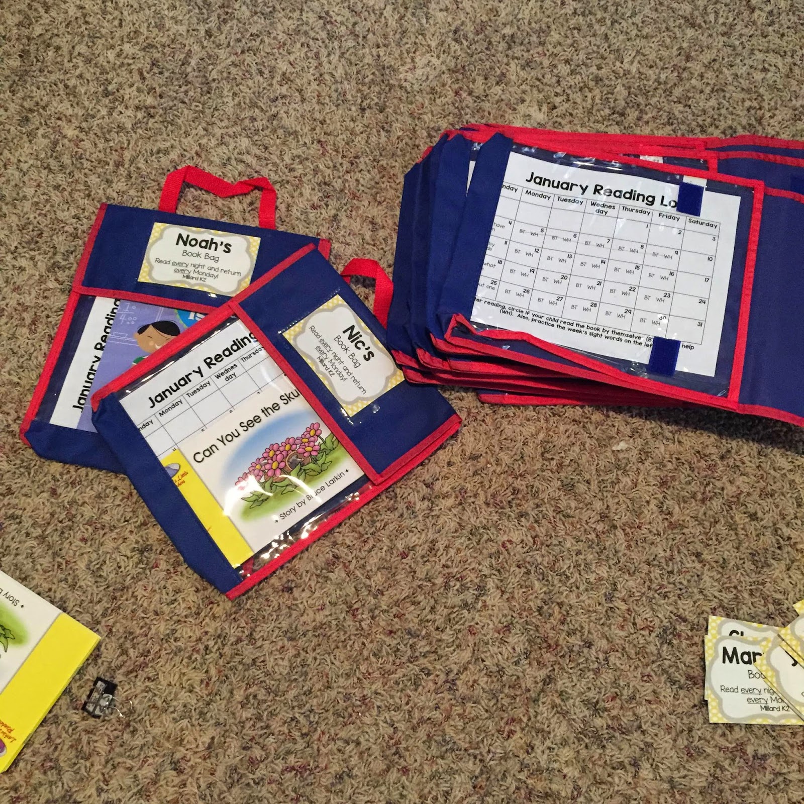 Miss Kate's Desk Take Home Book Bags!