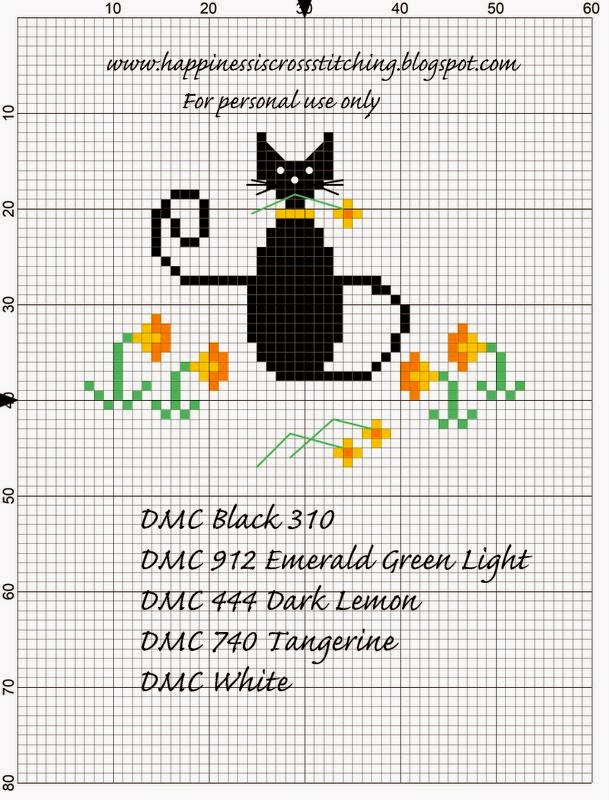 Happiness is Cross Stitching Mini Cat Cross Stitch Freebies