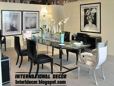 luxury Italian dining room furniture ideas, black and white dining room furniture
