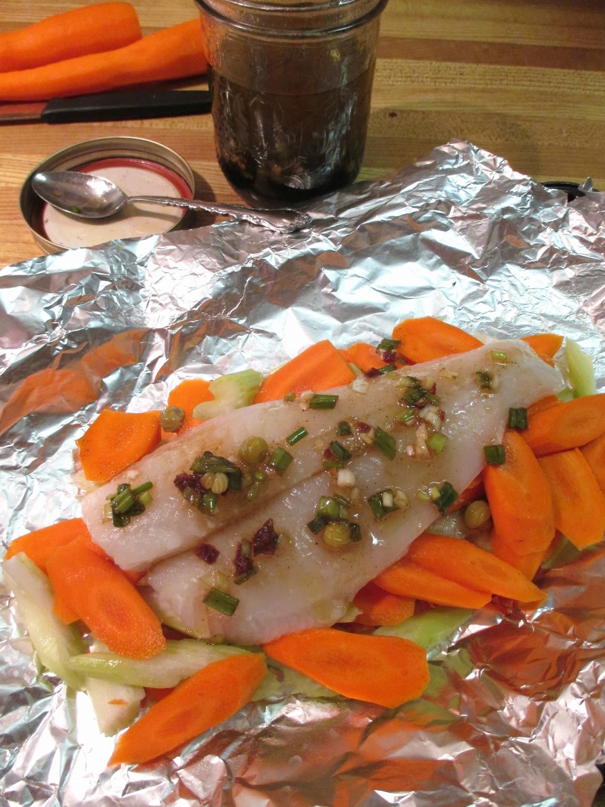 Just my Stuff White Fish with Nasturtium Vinaigrette