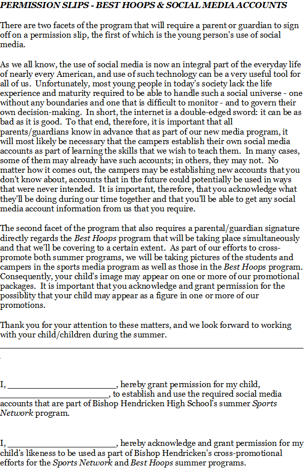 school permission slips