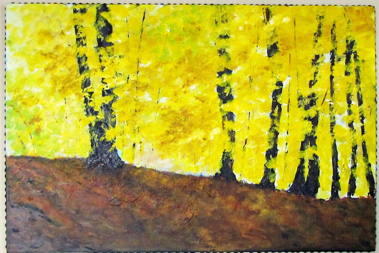 Aligned in Trees - Original Acrylic Painting on Canvas with nail head trim -   SOLD