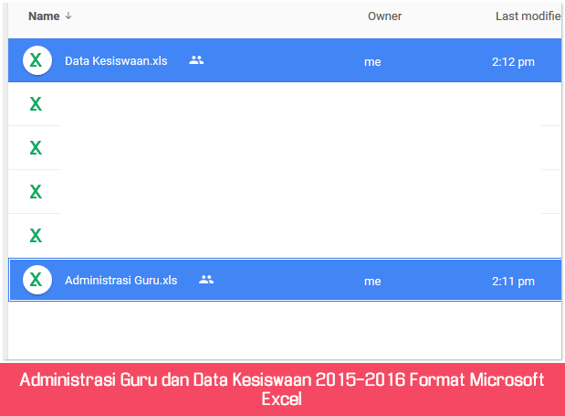 Administrasi Guru dan Data Kesiswaan 2015-2016 Format Microsoft Excel
