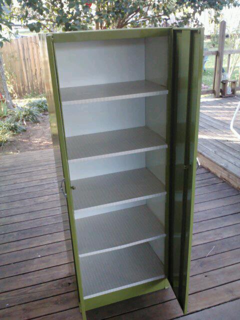 Cathy's Craft Corner: Old 1960's Metal Pantry Cabinet Make-over AFTER - Cathy's Craft Corner: Old 1960's Metal Pantry Cabinet Make-over