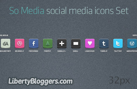 So Media Social Media Icons Set So Media Social Media Icons Set