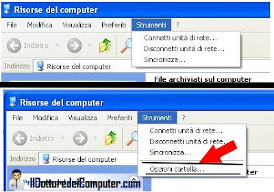 visualizzare nascondi opzioni cartella