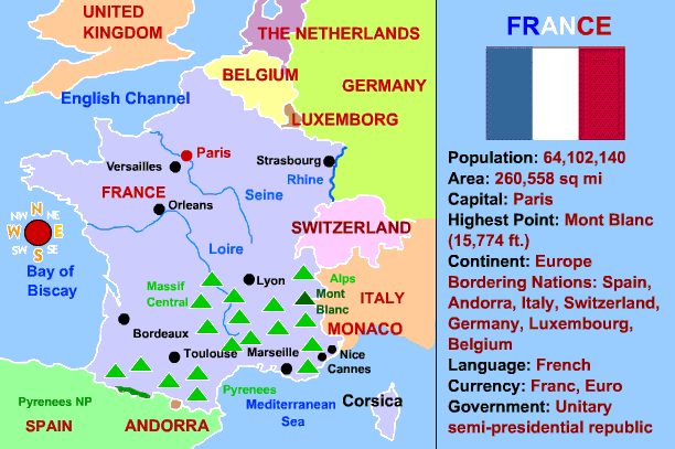 la carte de la France