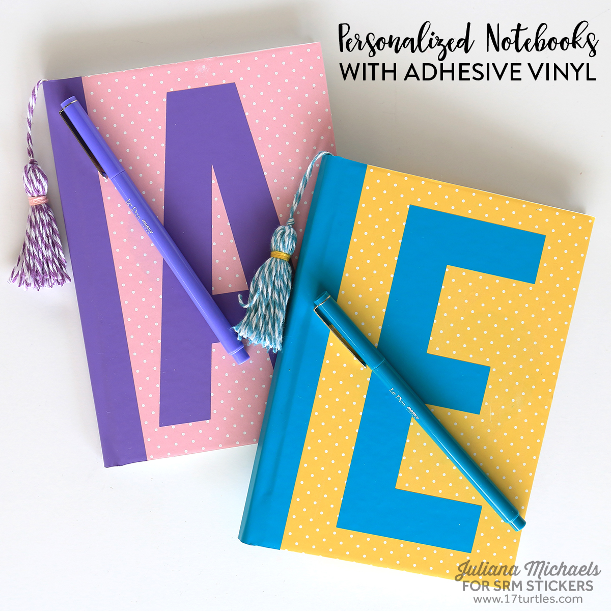 SRM Stickers Personalized Notebooks with SRM Vinyl by Juliana