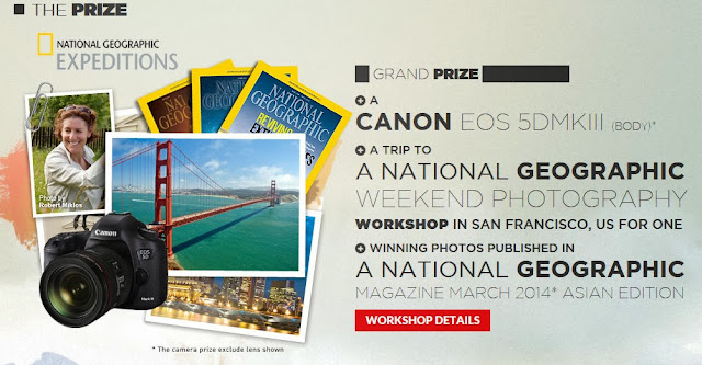 "Explore to Inspire" Photo contest Prize list by National Geographic Channel & Canon
