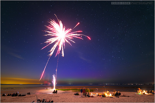 Cape Cod wedding blog photo from Chris Cook Photography about July 4th Aurora Borealis