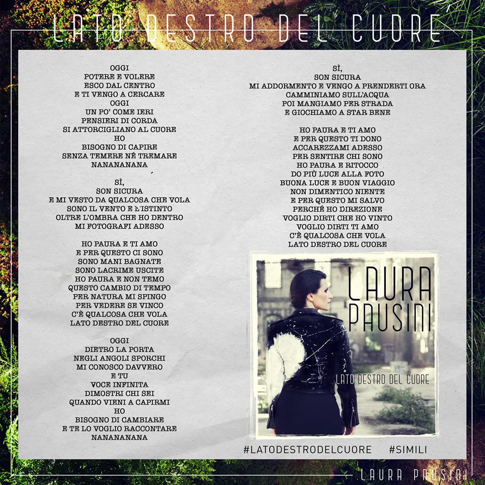 Laura Pausini Un Amico è Così Testo LAURA PAUSINI FANCLUB: Lato destro del cuore: il testo completo del