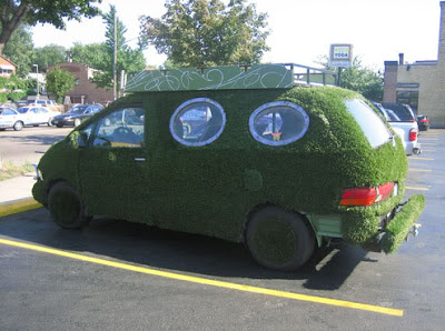 Car Covered with Grass