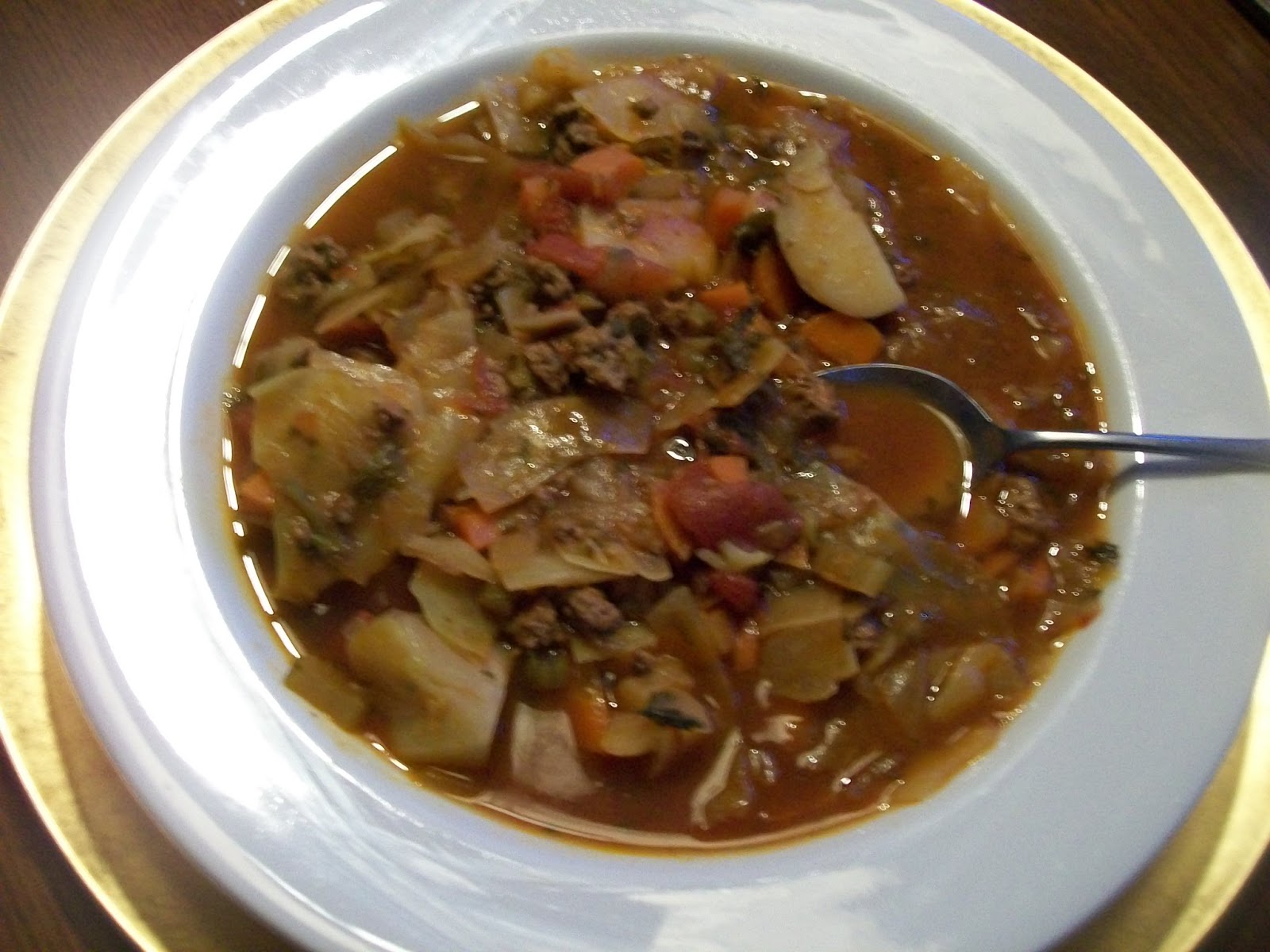Michigan Cottage Cook VEGETABLE BEEF SOUP WITH LEEKS AND CABBAGEA