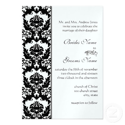 black and white wedding invitations