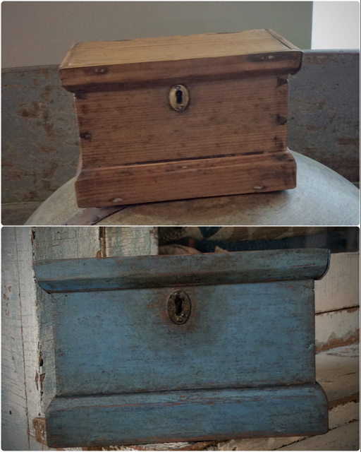 Blue Painted Lidded Box