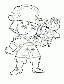 Coloriage Dora Pirate
