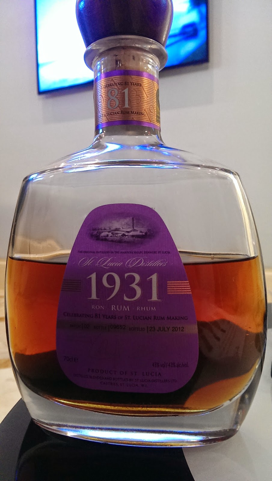 The Cambridge Wine Blogger St Lucia Distillers “1931” Second Edition Rum