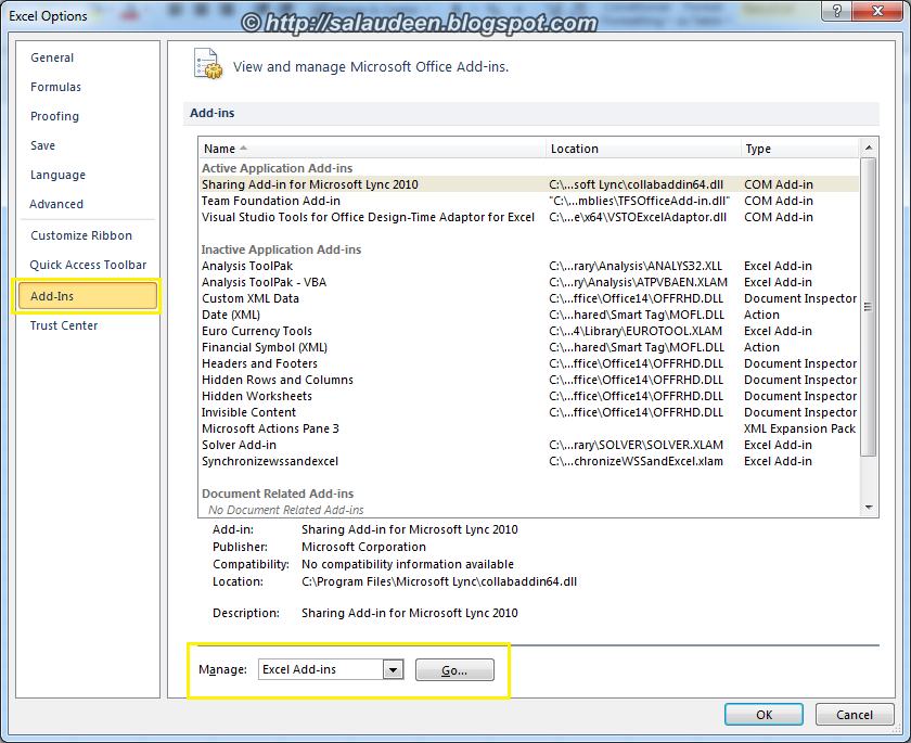 Sharepoint excel 2003 error