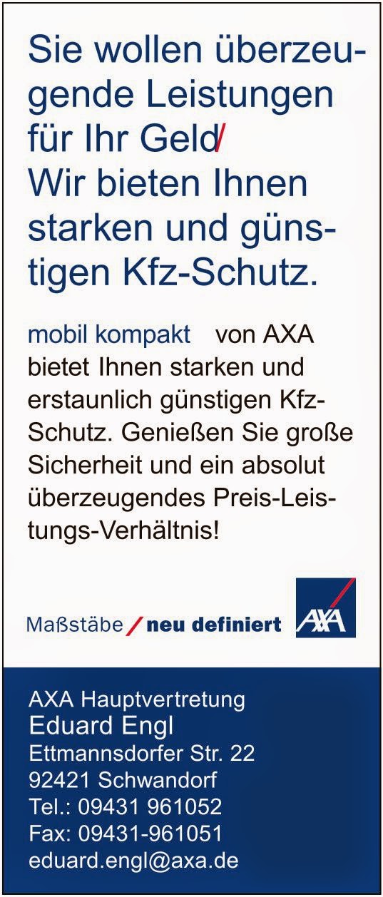 Axa Versicherung Und Dbv Deutsche Beamtenversicherung Eduard Engl In Schwandorf April 15
