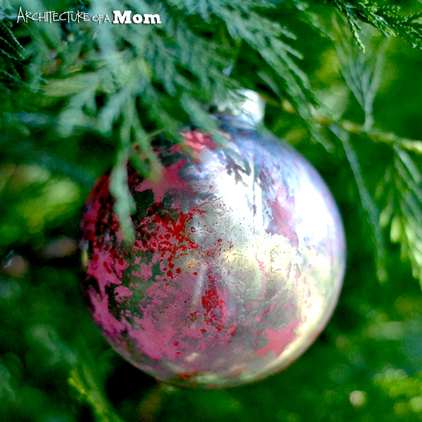 Architecture of a Mom Colored Mercury Glass Ornaments