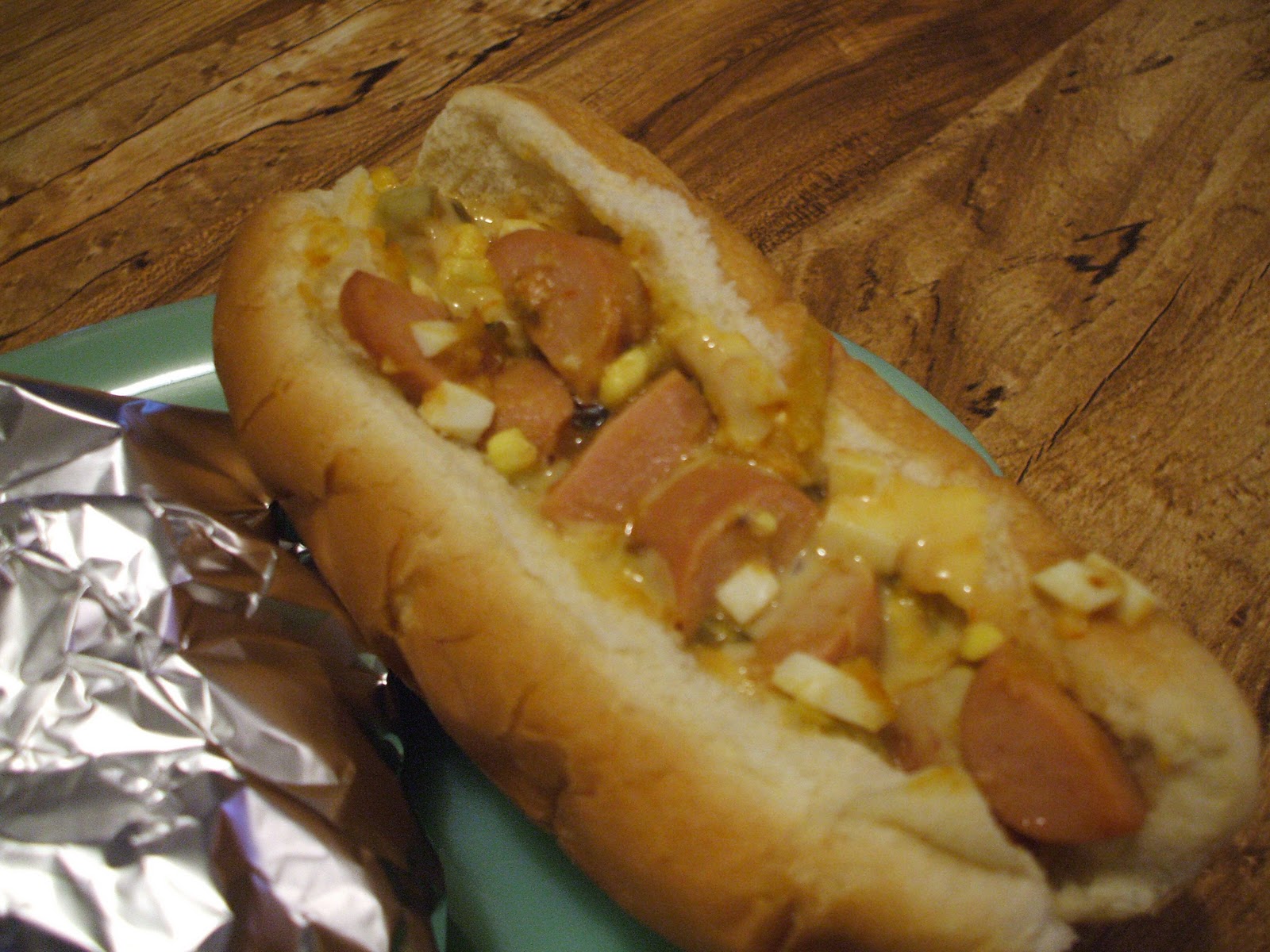 Gray Cardigan Hot Dogs a la Foil