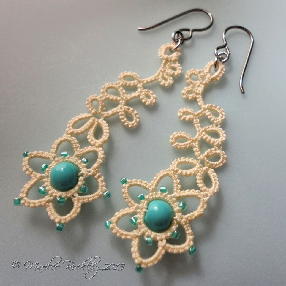 Yarnplayer's Tatting Blog Nouveau Tatted Jewelry Set pattern is finished