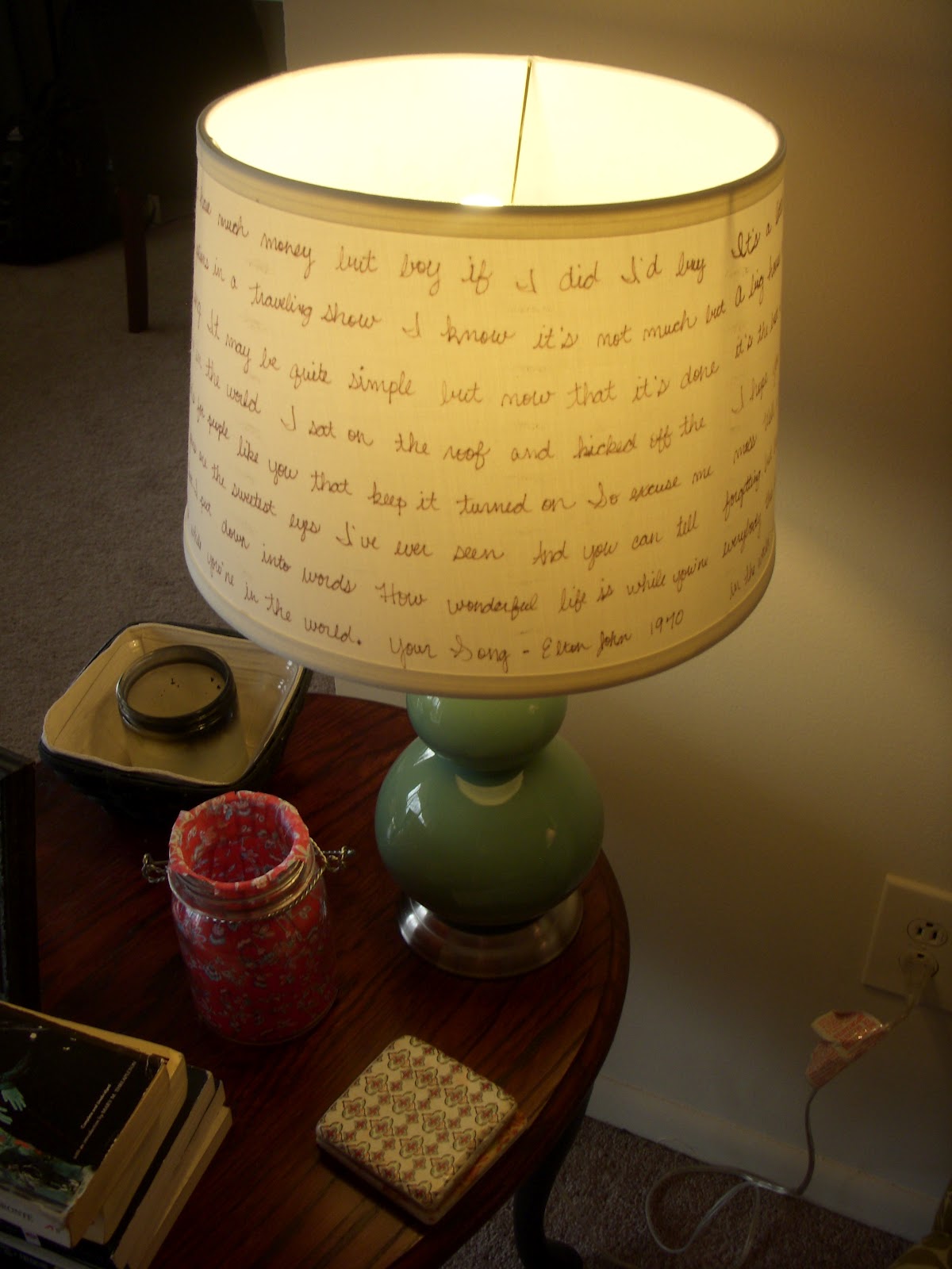 My Own Yellow Wallpaper Day Three Lampshade Writing