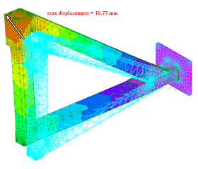 finite element result showing less displacement of design B