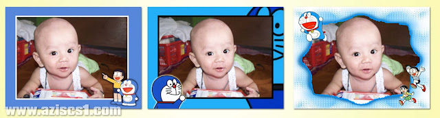 3 Frame foto bertema Doraemon untuk anak-anak 3 Frame foto bertema Doraemon untuk anak-anak