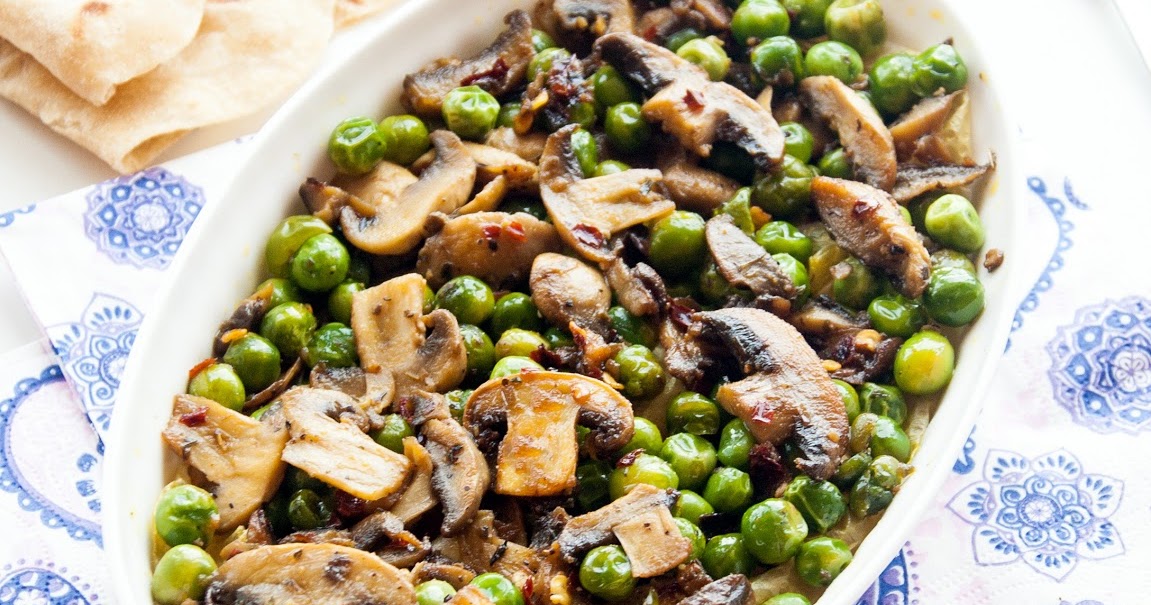 Always Hungry Stir fried mushrooms and green peas with Cajun spice mix