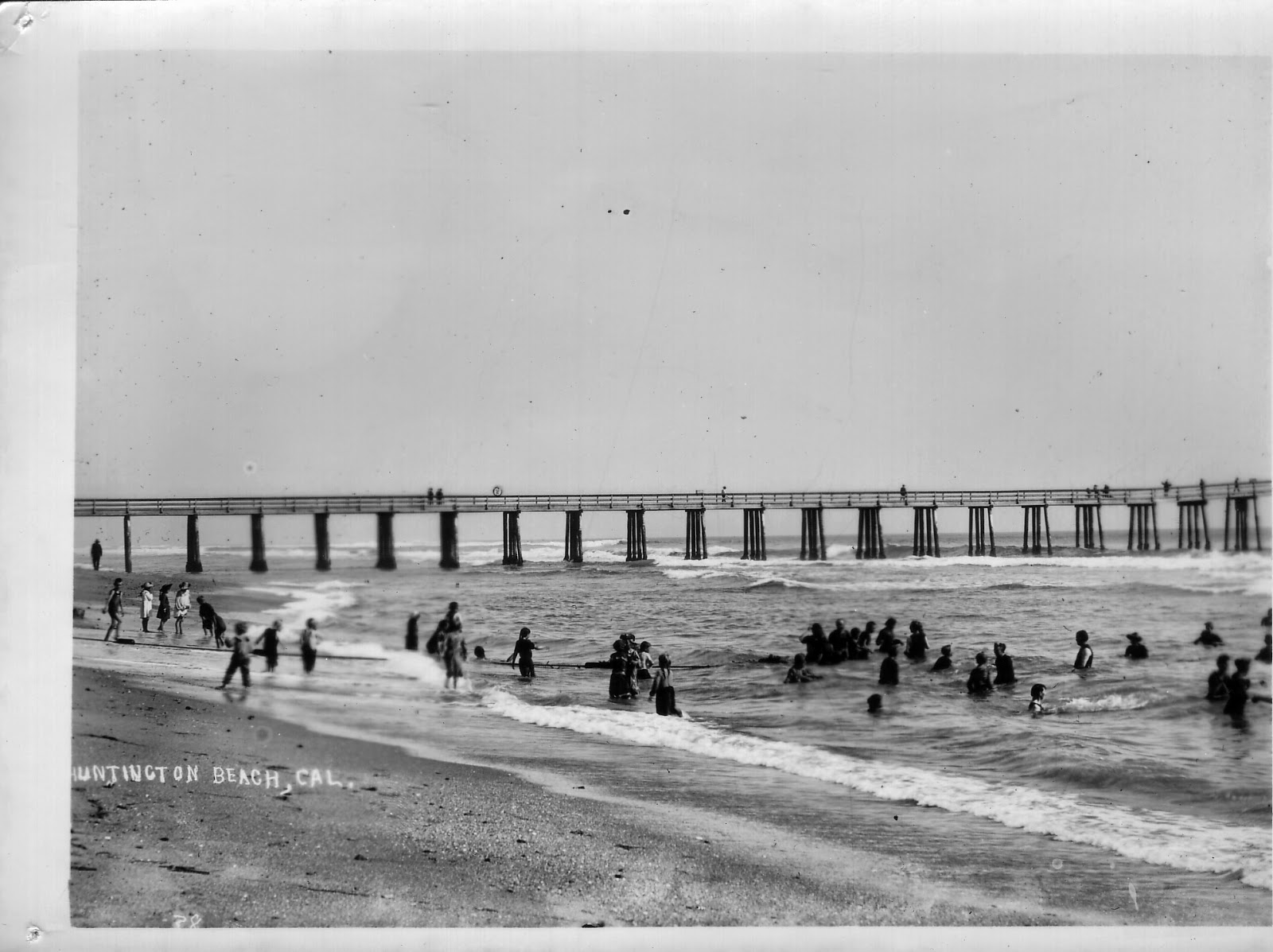 Historic Photo Print Califonria Orange County 1914 Huntington Beach & Pier