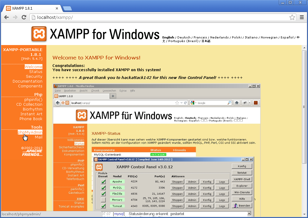 xampp database tutorial
