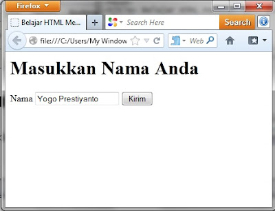 Belajar HTML Membuat Text Box Belajar HTML Membuat Text Box