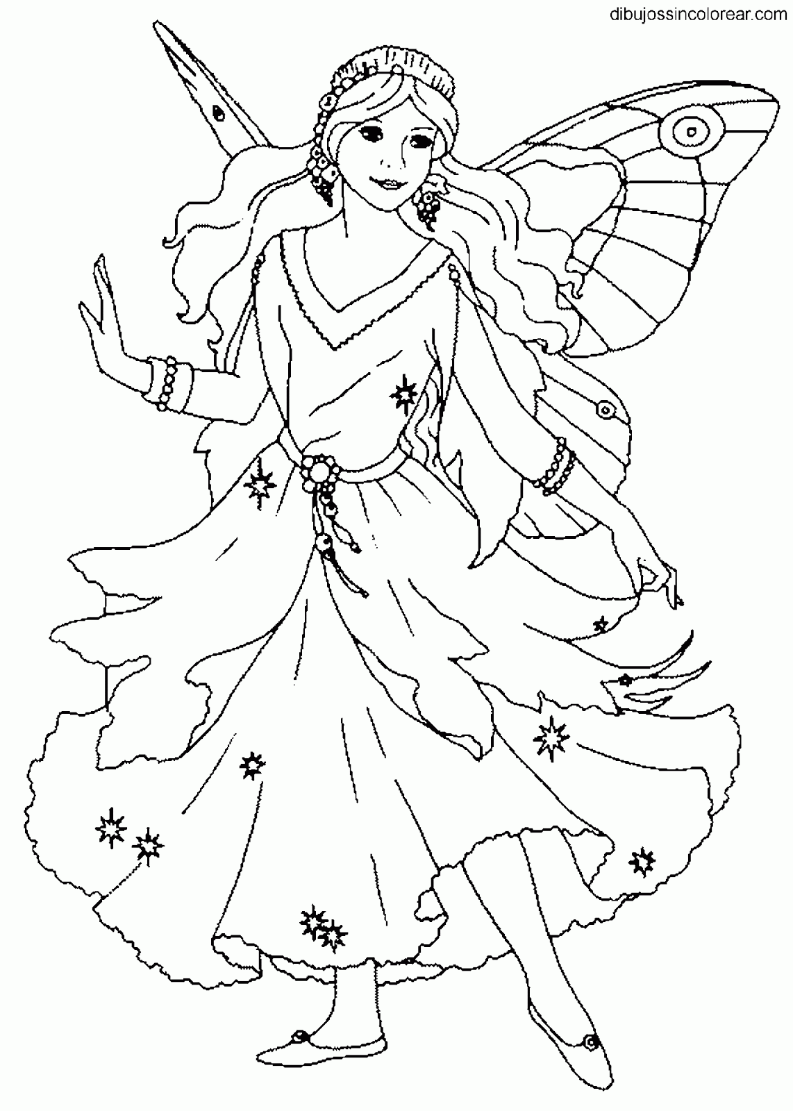 Dibujos Sin Colorear: Dibujos de Hadas para Colorear