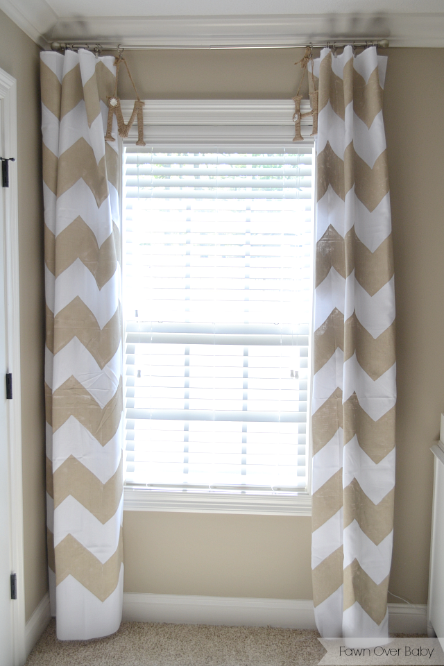 Fawn Over Baby DIY NoSew Chevron Curtains