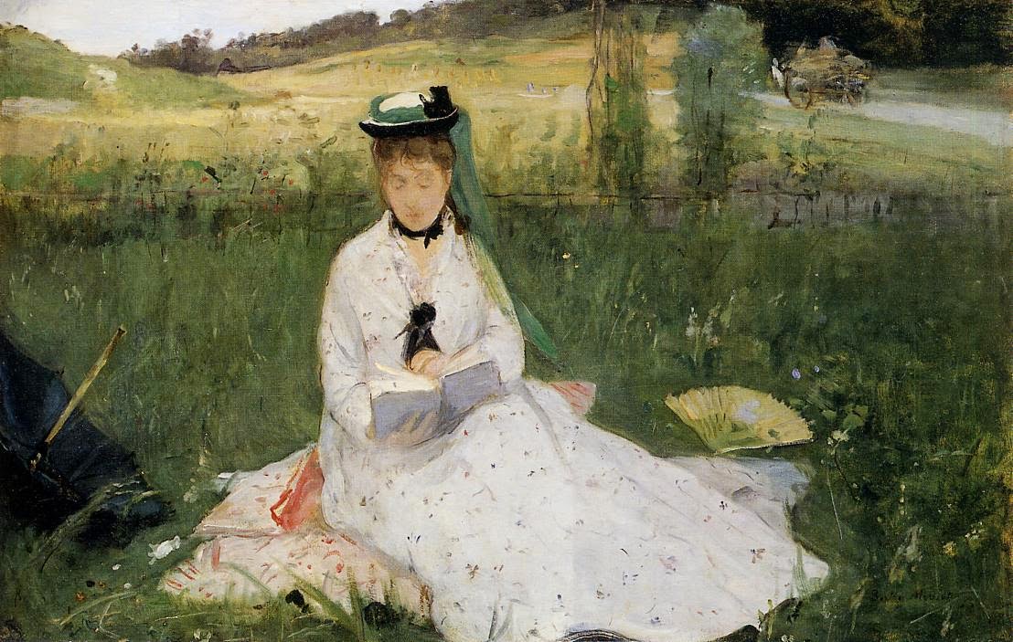Art Otter Impressionism Berthe Morisot Reading With Green Umbrella 1873 Cleveland Art Museum