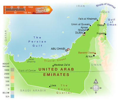 United Arab Emirates Map Political Regional