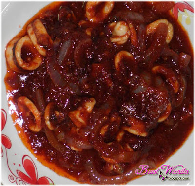 Resepi dan cara masak sambal sotong hitam, mudah dan sedap