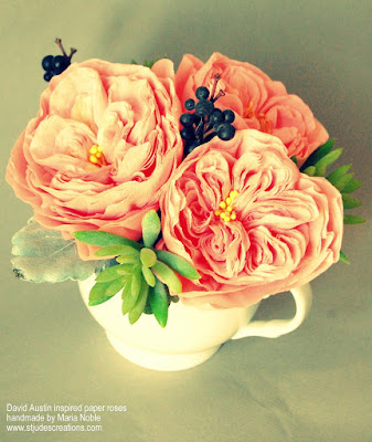 david austin roses in paper