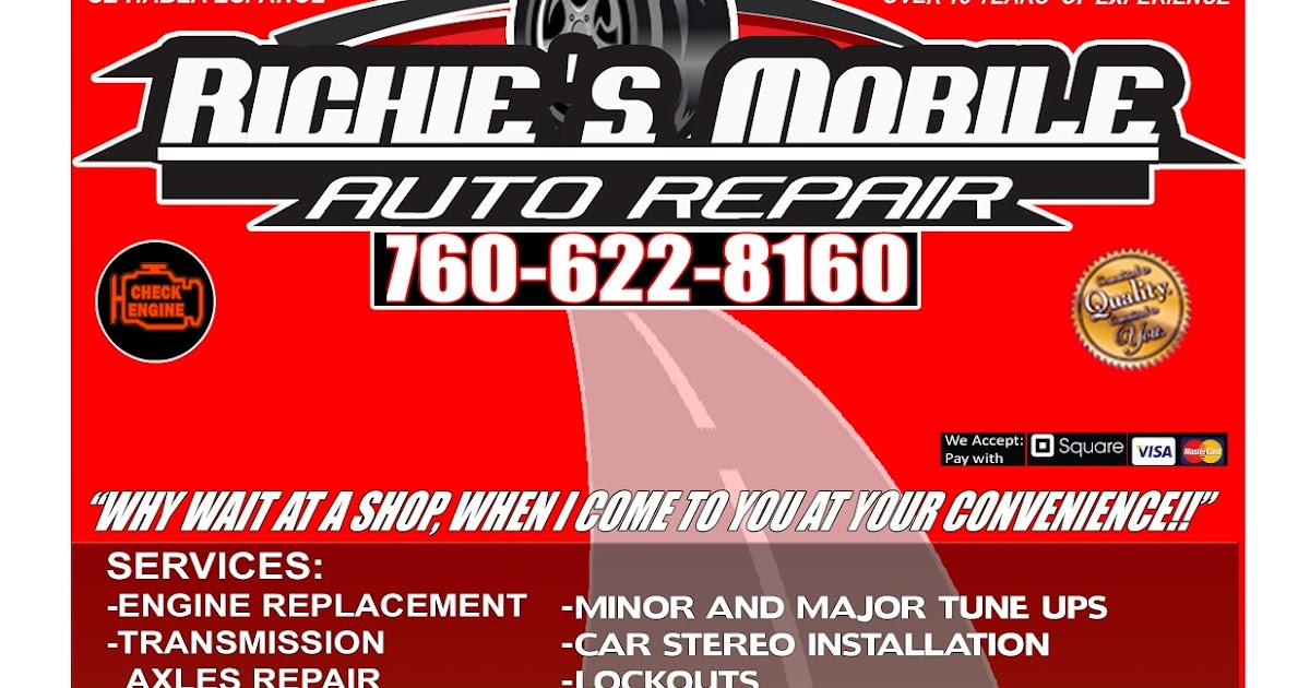 RICHIE'S MOBILE AUTO REPAIR 7606228160 DECEMBER FLYER