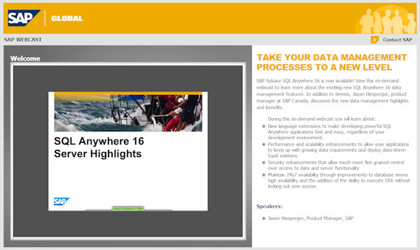 SAP webcast SQL Anywhere 16