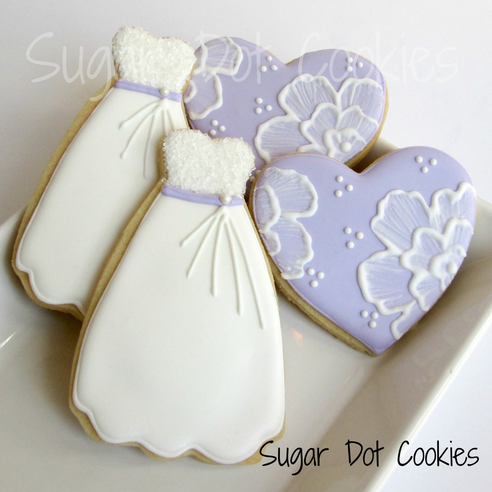 Bridal Shower Cookies Hearts and Gowns