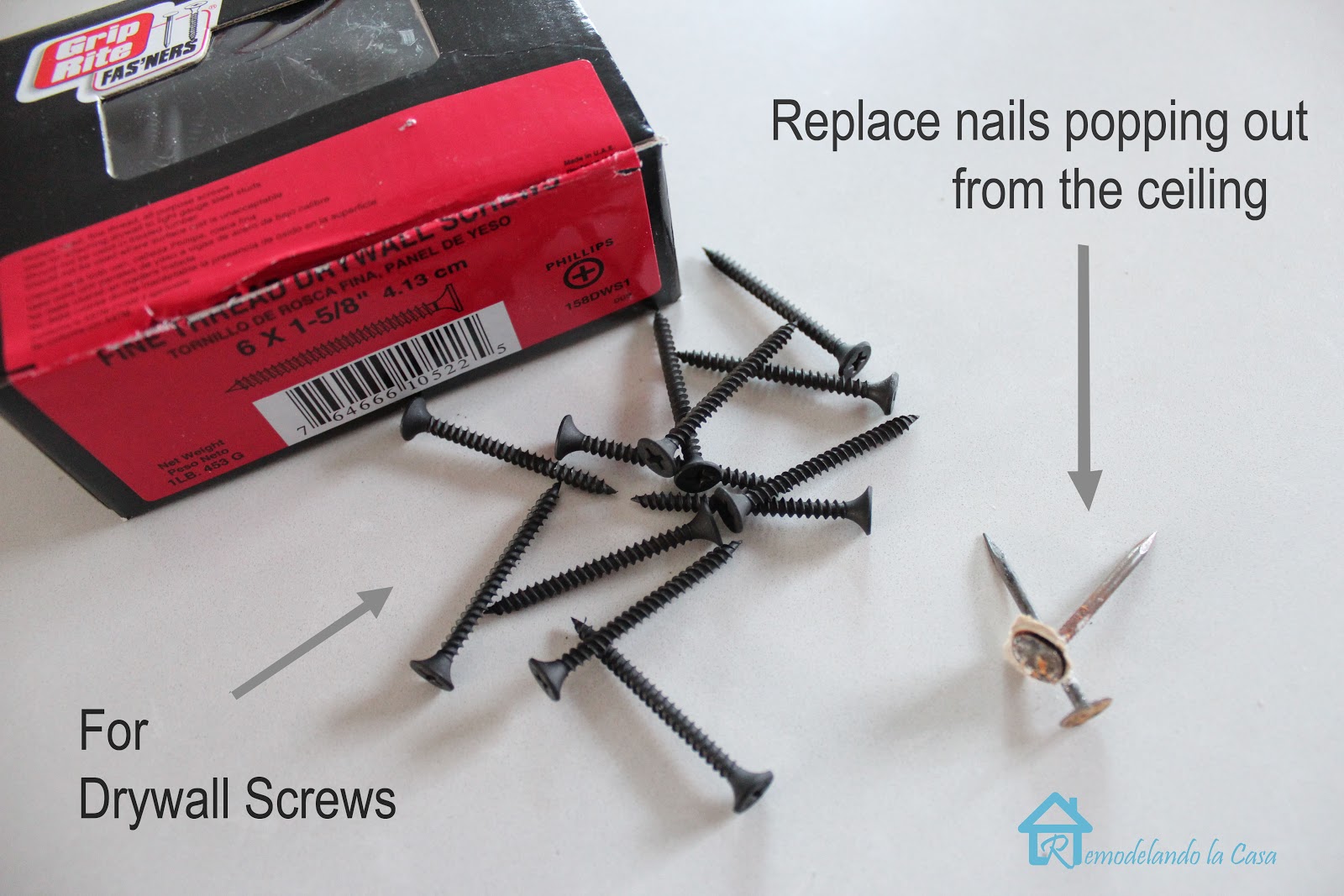 PopNails on Ceiling Remodelando la Casa