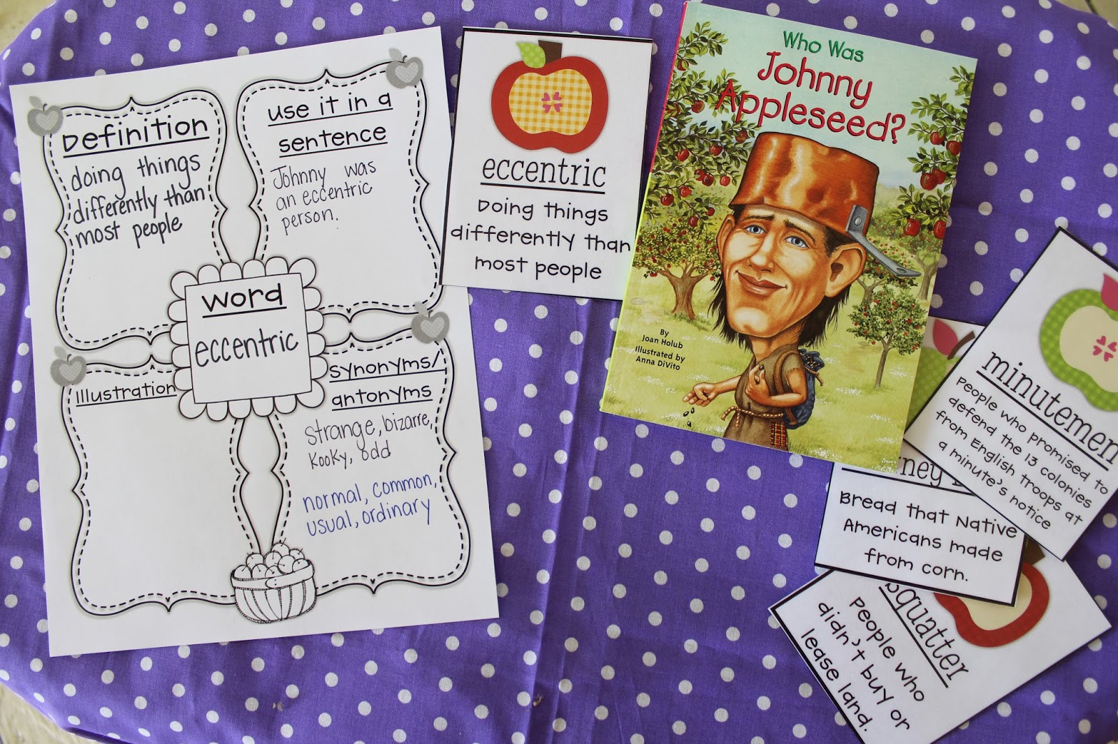 Life in First Grade Johnny Appleseed Guided Reading Activites