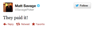 They paid it!' tweets Matt Savage
