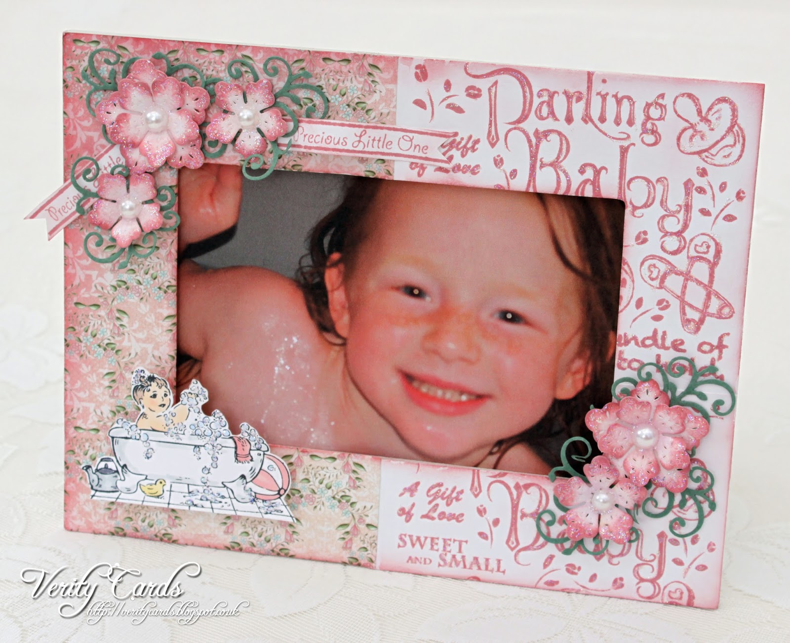 Verity Cards Bath time Decorated frame