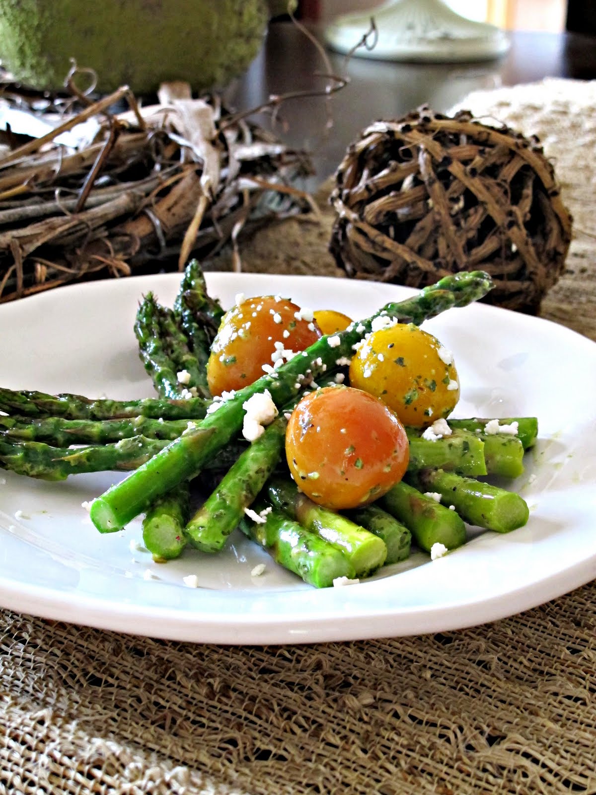 A Toast to Taste Roasted Asparagus & Tomato Salad with BasilMint Aioli